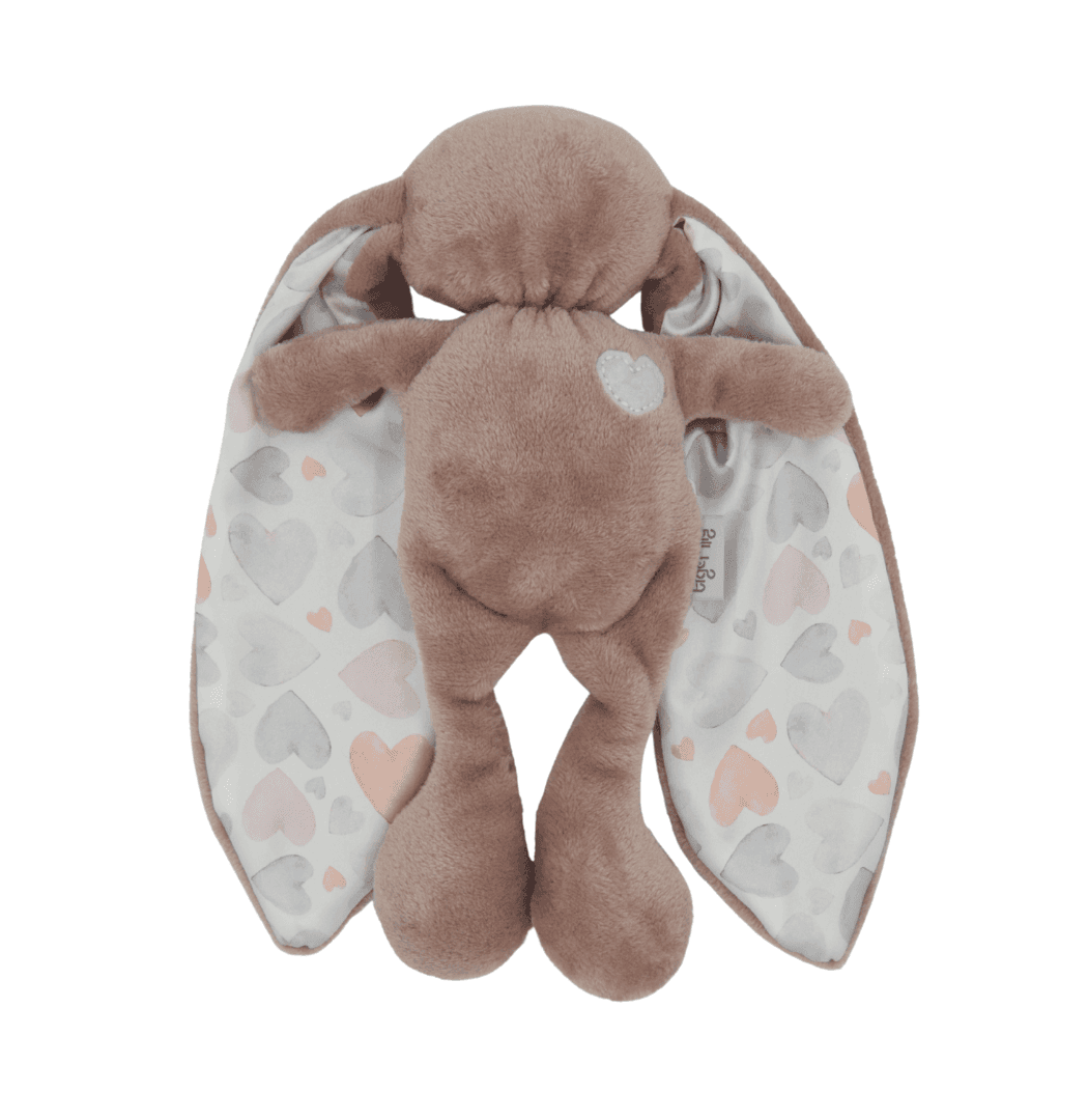 Tiger Lily Cuddle Bunny (Pink with Heart Printed Ears)