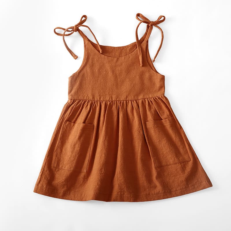 Lana Faye linen dress-Burnt Orange