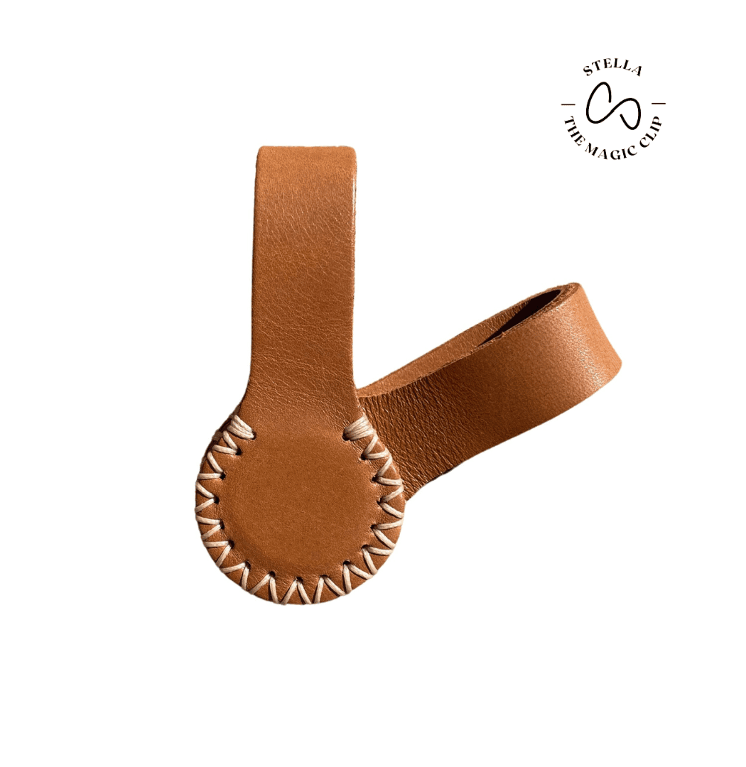Stella Clip – Charlie Brown (Brown with cream stitching) 2pcs
